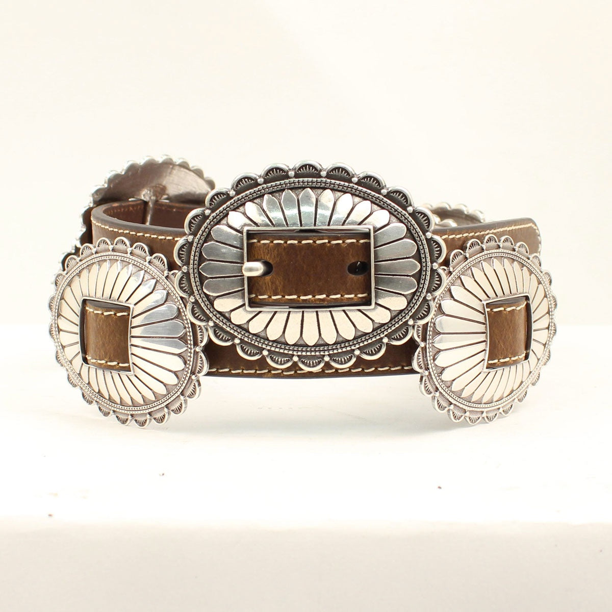 N320000002 | NOCONA WOMEN'S BROWN CONCHO LEATHER BELT