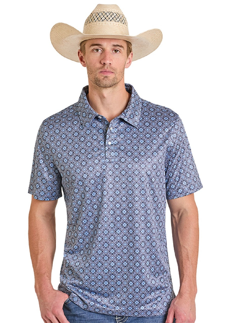 TM51T08220 | ROCK & ROLL MENS TURQUOISE SS POLO SNAP