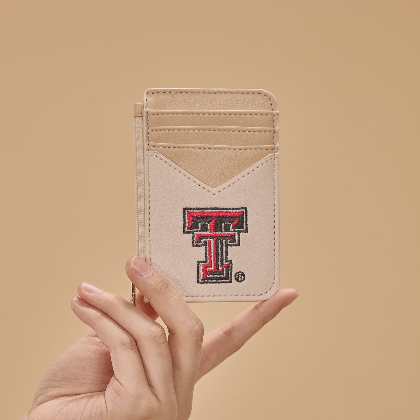 NC-TTU021BG | TEXAS TECH RED RAIDERS ZIP CARD CASE - BEIGE