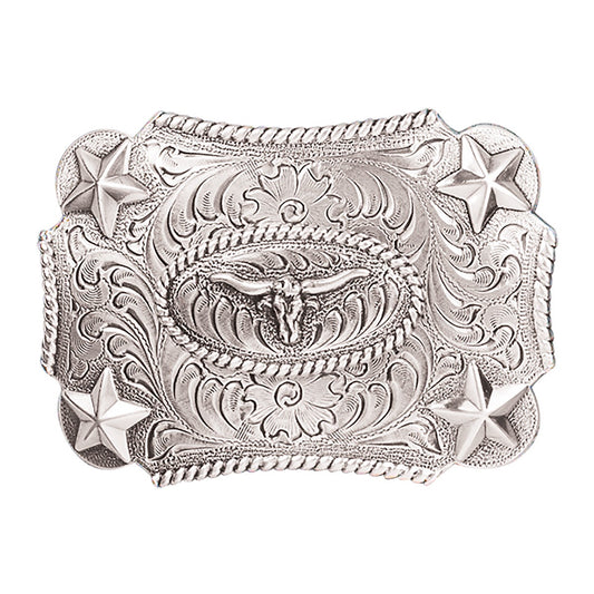 3603011 | NOCONA YOUTH LONGHORN 4 CORNER STARS BUCKLE