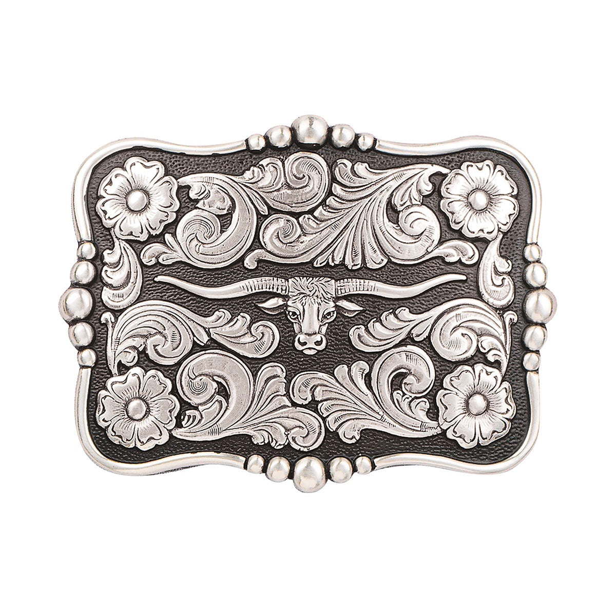 37586 | NOCONA LONGHORN FLORAL RECTANGULAR BUCKLE