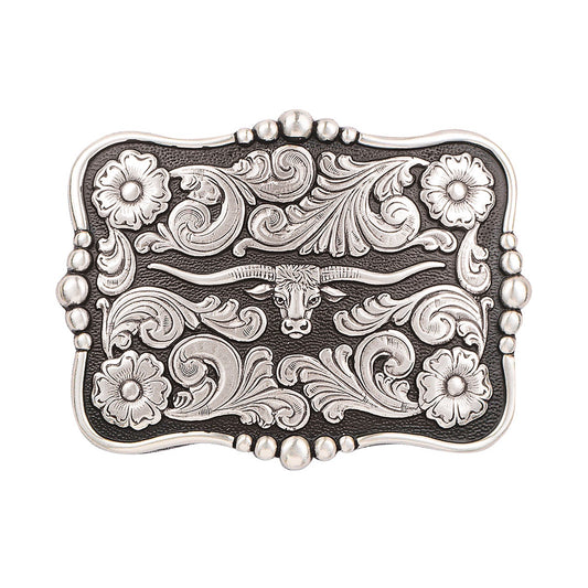 37586 | NOCONA LONGHORN FLORAL RECTANGULAR BUCKLE
