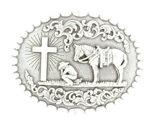 37374 | NOCONA OVAL PRAYING COWBOY BUCKLE