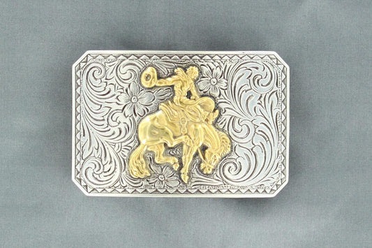 37558 | NOCONA RECTANGLE SADDLE BRONC BUCKLE