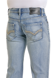 BM1PD06694 | ROCK&ROLL MEN’S ROPE STITCH PISTOL JEANS-LIGHT WASH