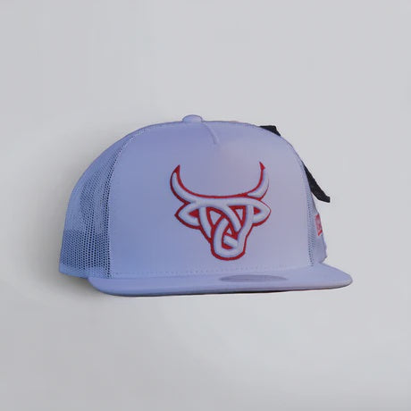 LOST CALF WHITE/WHITE/RED TORO BRAVO FLAT CAP
