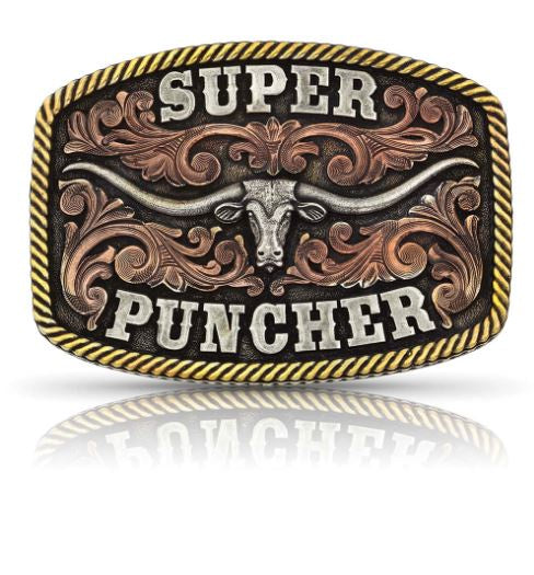 A810DBT | ATTITUDE BUCKLES 'SUPER PUNCHER' LONGHORN BUCKLE