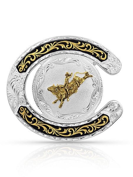 61375-631 | TWO TONE HORSESHOE BULLRIDER BUCKLET