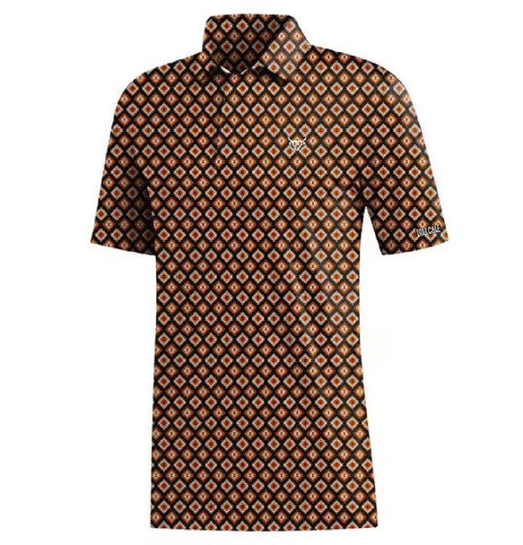 LOST CALF RETRO YUMA PERFORMANCE PRINT POLO