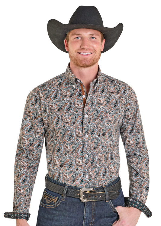 RMB2S07573 | ROCK & ROLL MENS CAMEL L/S BUTTON UP