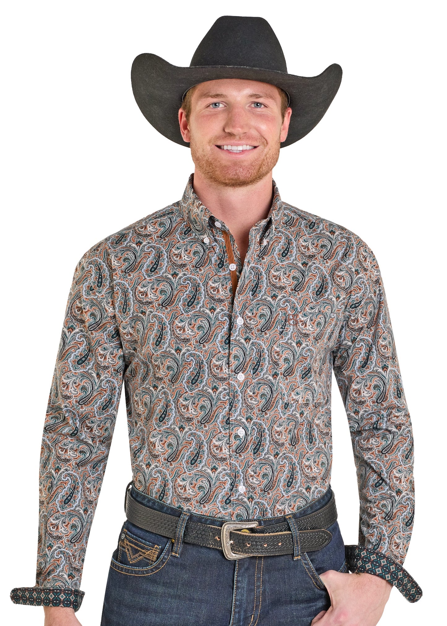RMB2S07573 | ROCK & ROLL MENS CAMEL L/S BUTTON UP