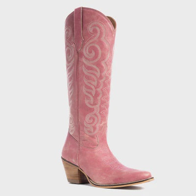 S-10616 | MYRA WOMENS PINK LEATHER BOOTS