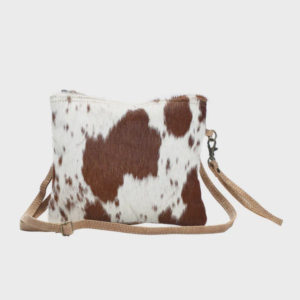S-1171 | MYRA WHITE&BROWN HAIRON SHADE BAG