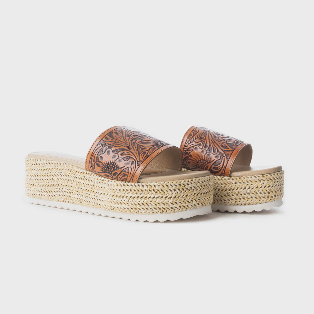 S-12103 | MYRA WOMEN'S GLORIANA CANYON PLATFORM SANDALS - NATURAL