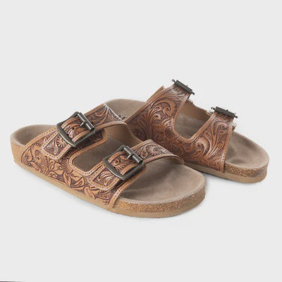 S-6918 | MYRA WOMENS WESTERN TOOLED SANDALS