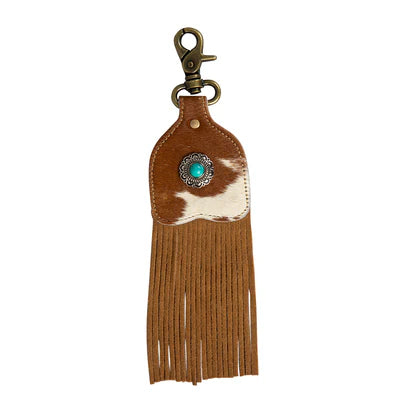 Hairon Hide Fringed Key Fob - 7557