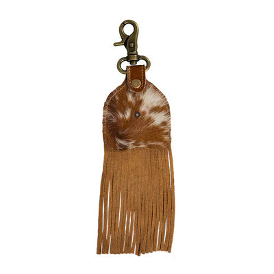 Hairon Hide Fringed Key Fob - 7557