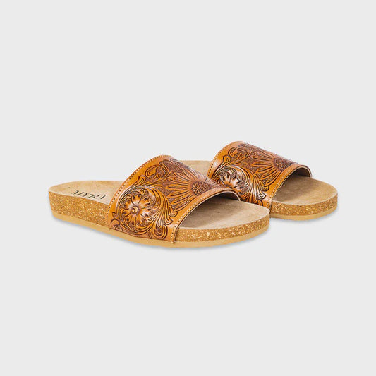 S-9661 MYRA WOMEN'S DOTTIE HAND-TOOLED SANDALS