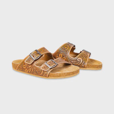 S-9672 | MYRA WOMENS DARLA TOOLED SANDALS