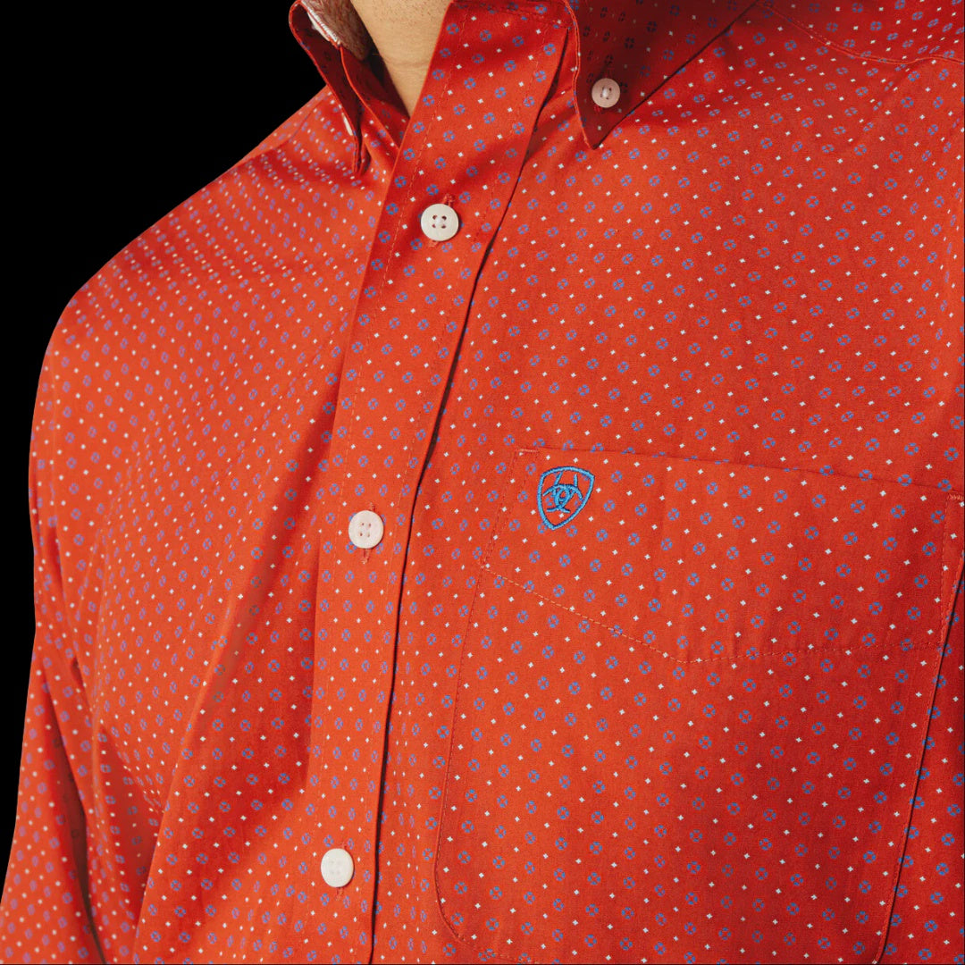 10052388 | ARIAT MEN'S WRINKLE FREE LUCIAN CLASSIC FIT L/S SHIRT - ORANGE