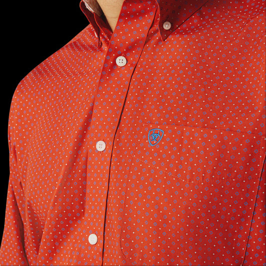 10052388 | ARIAT MEN'S WRINKLE FREE LUCIAN CLASSIC FIT L/S SHIRT - ORANGE