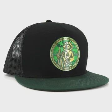 EL VIEJON SAN JUDAS GREEN/BLACK FLAT VISOR CAP