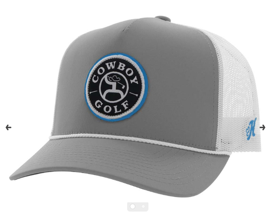 2330T-GYWH/HOOEY COWBOY GOLF GREY/WHITE TRUCKER CAP