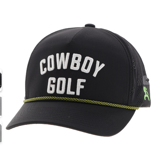 2516T-BK/ HOOEY BLACK/BLACK COWBOY GOLF TRUCKER CAP