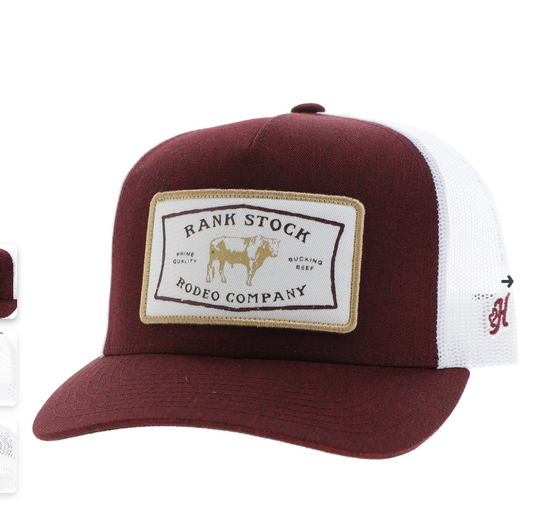 2561T-MAWH/ HOOEY MAROON/WHITE RANK STOCK TRUCKER CAP