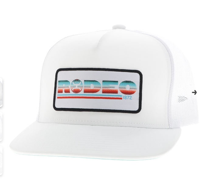 2553T-WH | HOOEY WHITE/WHITE RODEO SERAPE TRUCKER CAP