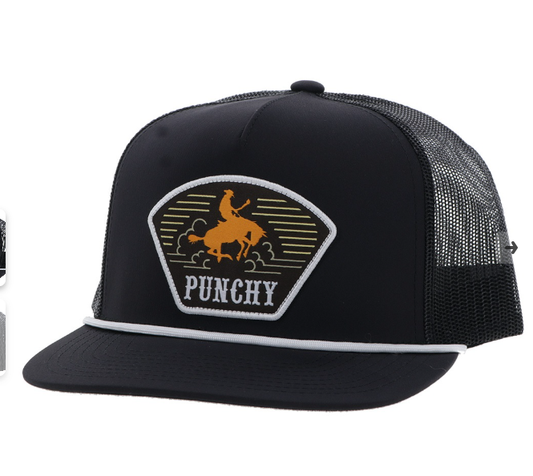 5034T-BK/HOOEY CAVVY TRUCKER CAP-BLACK/BLACK