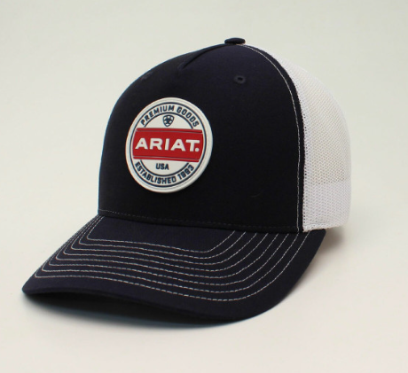 A300012503 | ARIAT R112 LOGO PATCH NAVY/WHITE CAP