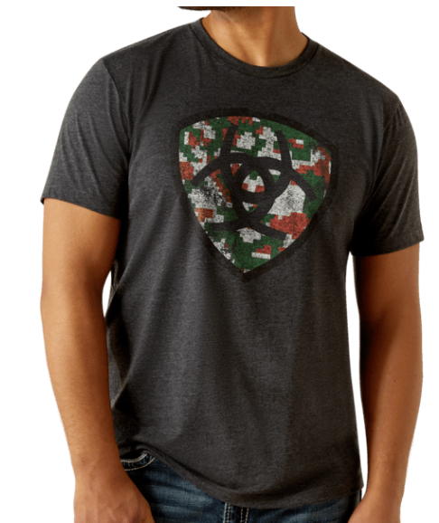10058892 | ARIAT MEN'S MEXIDIGI CHARCOAL HEATHER DISTRESSED S/S TEE