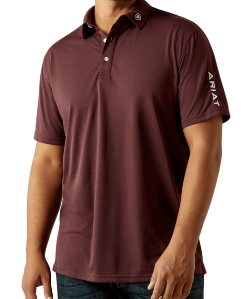 10058736 | ARIAT MEN'S TEAM LOGO MALBEC S/S POLO