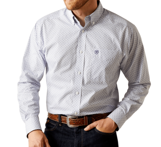 10058952 | ARIAT MEN'S WRINKLE FREE BLUE DANNY L/S SHIRT