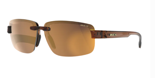 S126CBRBRGL | BEX CLEAR BROWN/BROWN/GOLD HARRIS HALF FRAME GLASSES