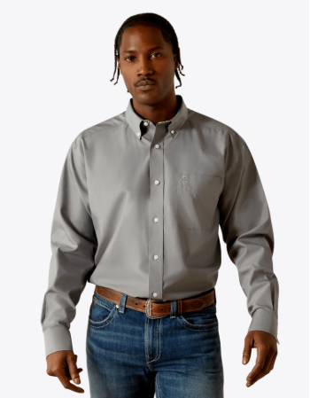 10062526 | ARIAT MENS WF CLASSIC SOLID GREY BUTTON UP