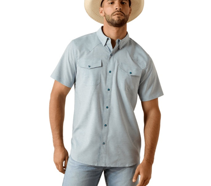 10071255 | ARIAT MNS VENTTEK WESTERN SS SNAP GREY