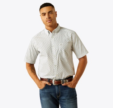 10059014 | ARIAT MEN'S WHITE SHAWN CLASSIC FIT SS SHIRT