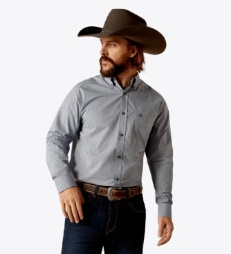 10052363 | ARIAT MEN'S LIGHT BLUE RIDER FITTED LS SHIRT