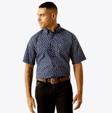 10059008 | ARIAT MEN'S CIAN CLASSIC FIT S/S SHIRT - NAVY