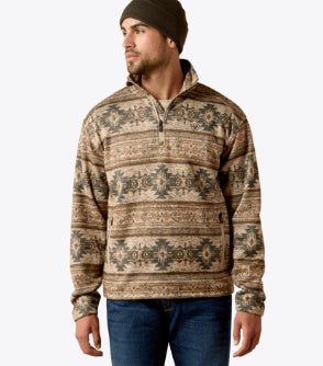 10081926 | ARIAT MEN’S CALDWELL 1/4 ZIP SWEATER - SAVANNAH TAN SOUHWEST
