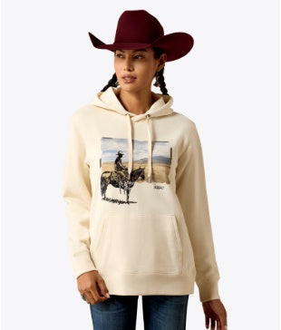 10079308 | ARIAT WOMEN'S WISH YOU WERE HERE HOODIE - PARCHMENT