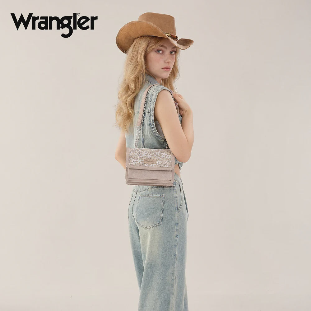 WG-HB-455-2365 | WRANGLER BLACK CHIC LACE SHOULDER BAG
