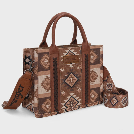 WG2209-8120SBR | WRANGLER AZTEC BROWN TOTE