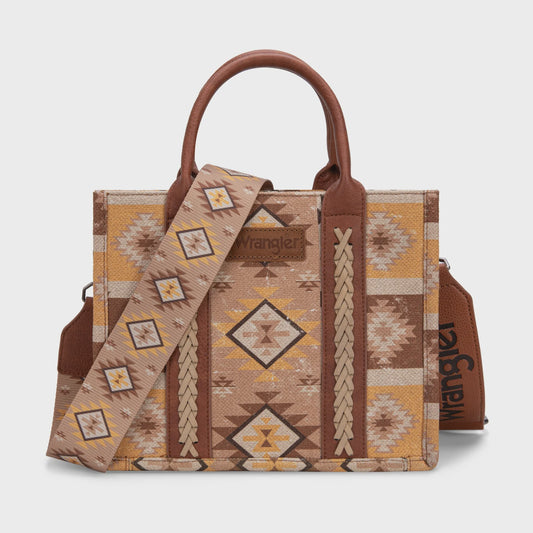 WG2209-8120SLBR | WRANGLER AZTEC LIGHT BROWN TOTE