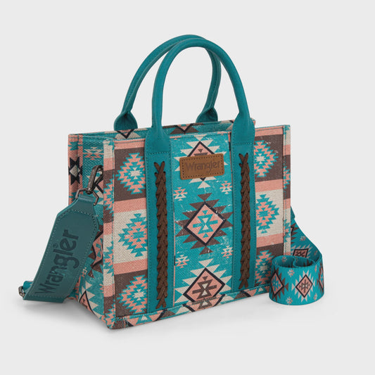 WG2209-8120STQ | WRANGLER AZTEC TURQUOISE TOTE