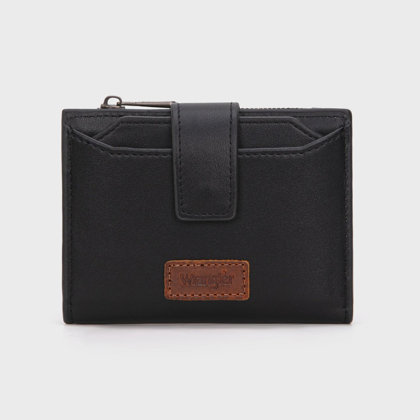 WG224-W074BK | WRANGLER BLACK CARD HOLDER BI-FOLD WALLET