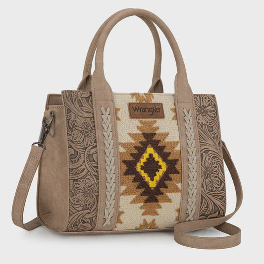 WG226-8120TN WRANGLER AZTEC PATTERN PRINT TOTE/CROSSBODY