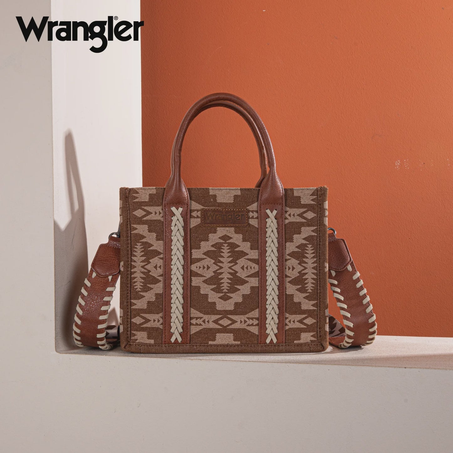 WG2212-8120BR | WRANGLER BROWN SOUTHWESTERN TOTE